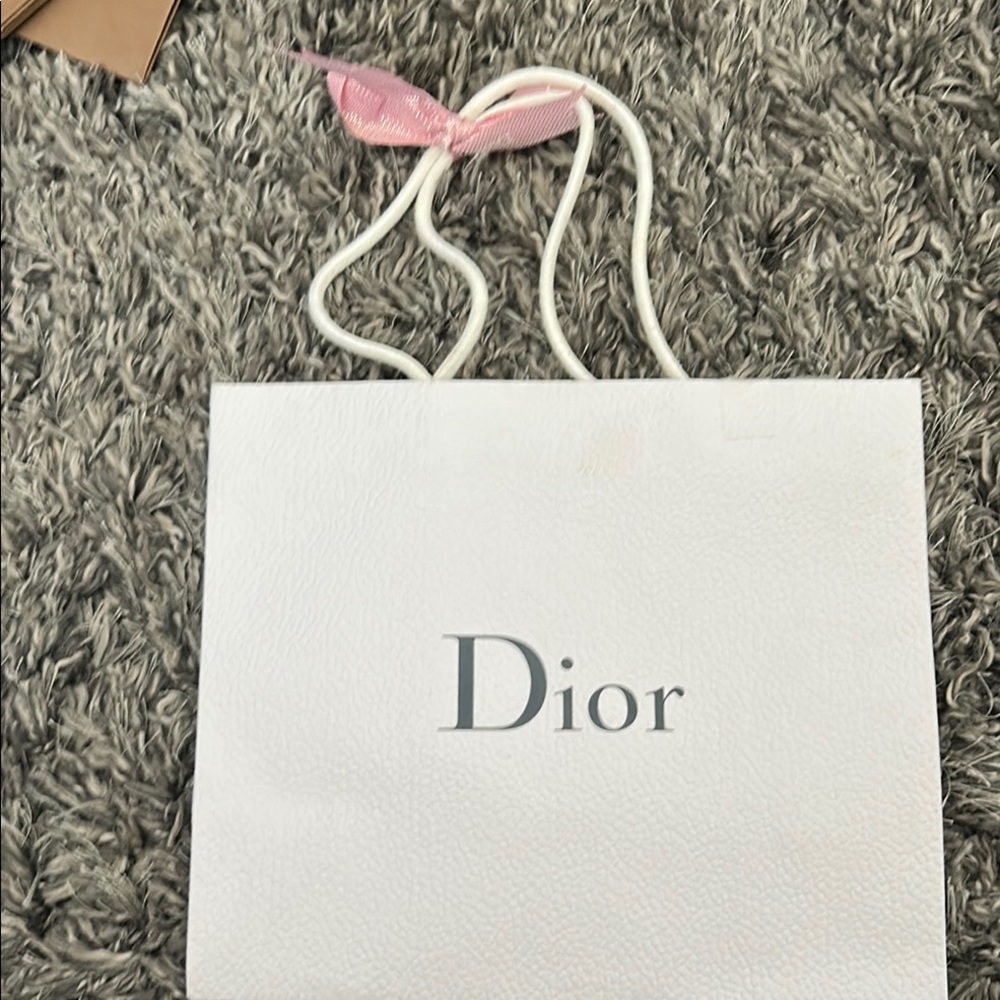 Dior White Bag with Pink Accent